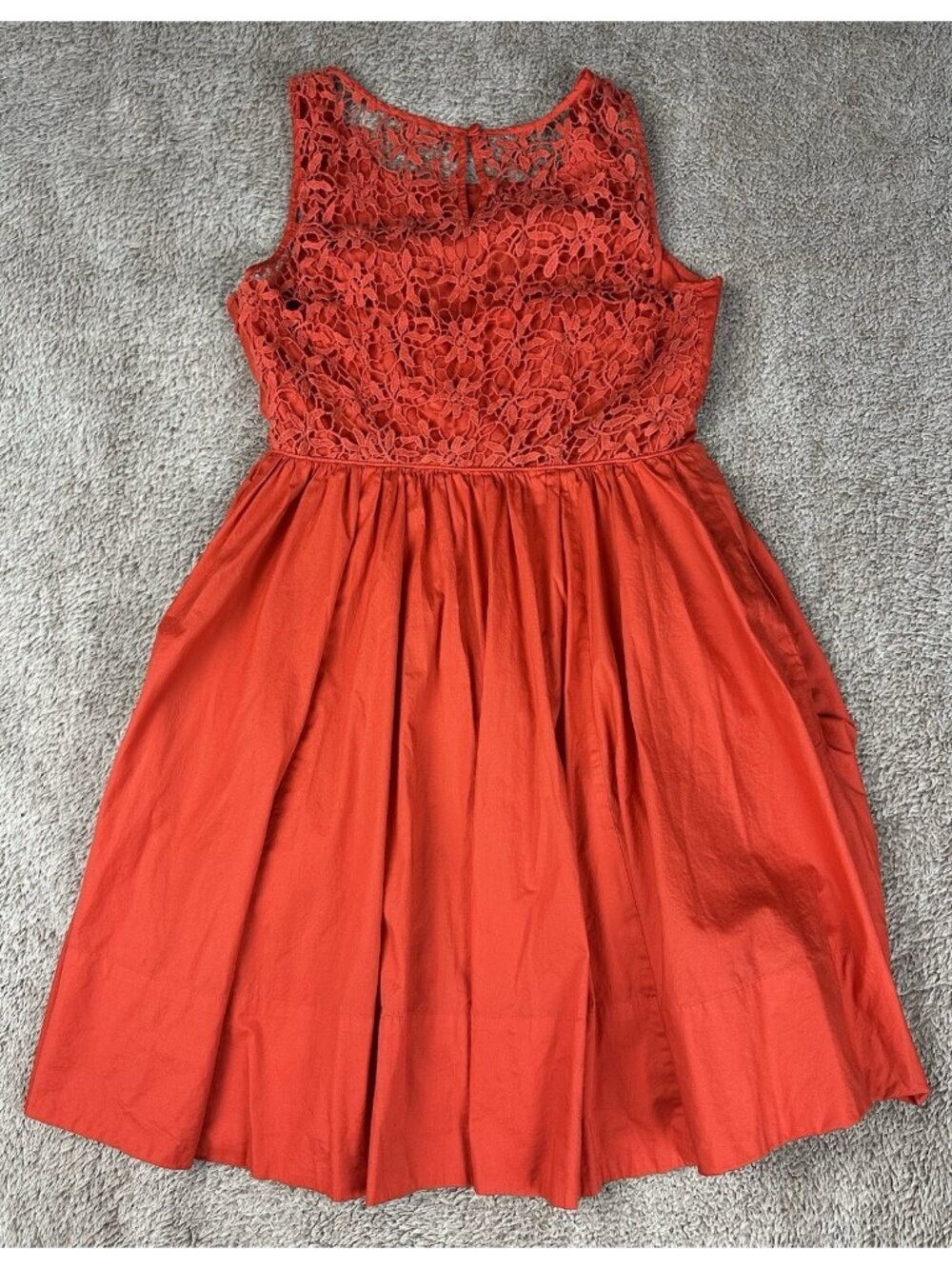 Anthro Moulinette Soeurs Melora Sweet Enticement Dress Womens Size 6 Red-Orange - Picture 12 of 15